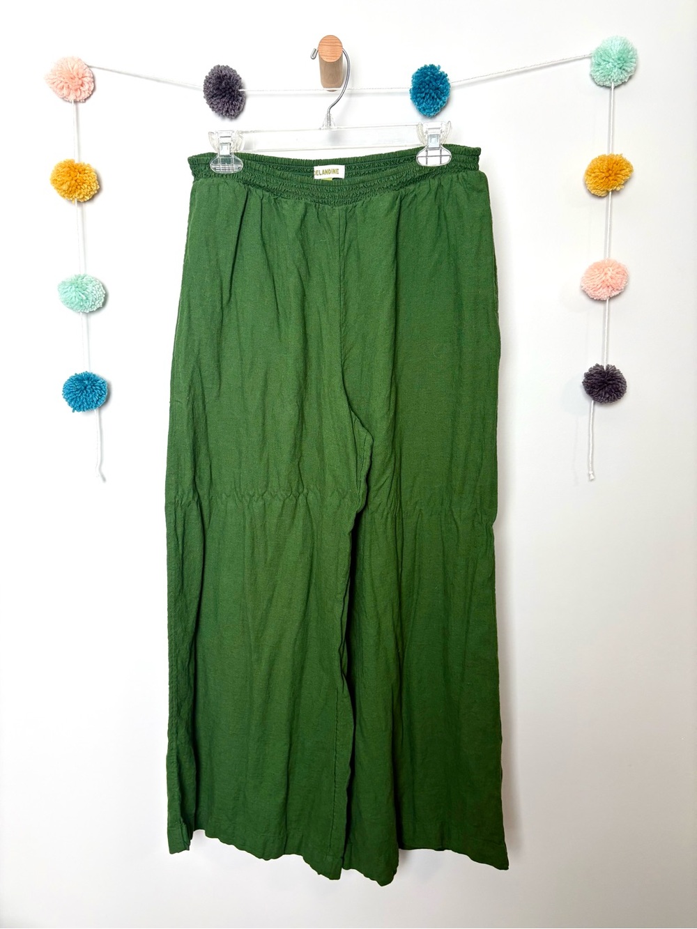 Celandine Anthropologie Green Wide Leg Pants